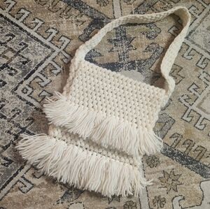 Vintage handmade crochet handbag